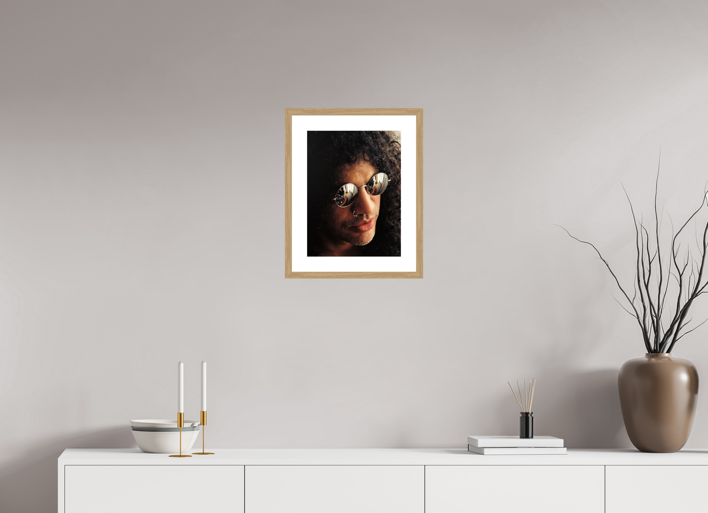 30 x 40 cm, Wood Frame with Passe-Partout | Oak Slash 04