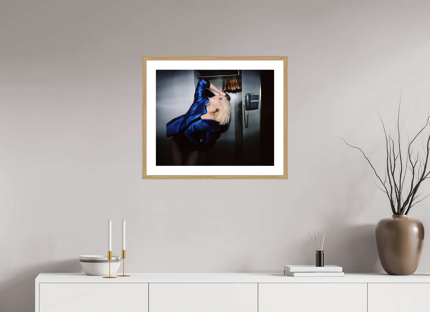 61,3 x 50 cm, Wood Frame with Passe-Partout | Oak Lady Gaga 02